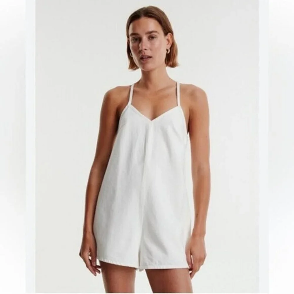 Denim Jean Berit Summer Romper/Playsuit/Overalls Shorts - Picture 4 of 15